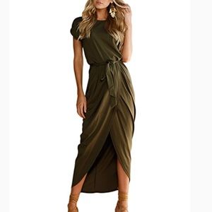 Green Wrap Maxi Dress